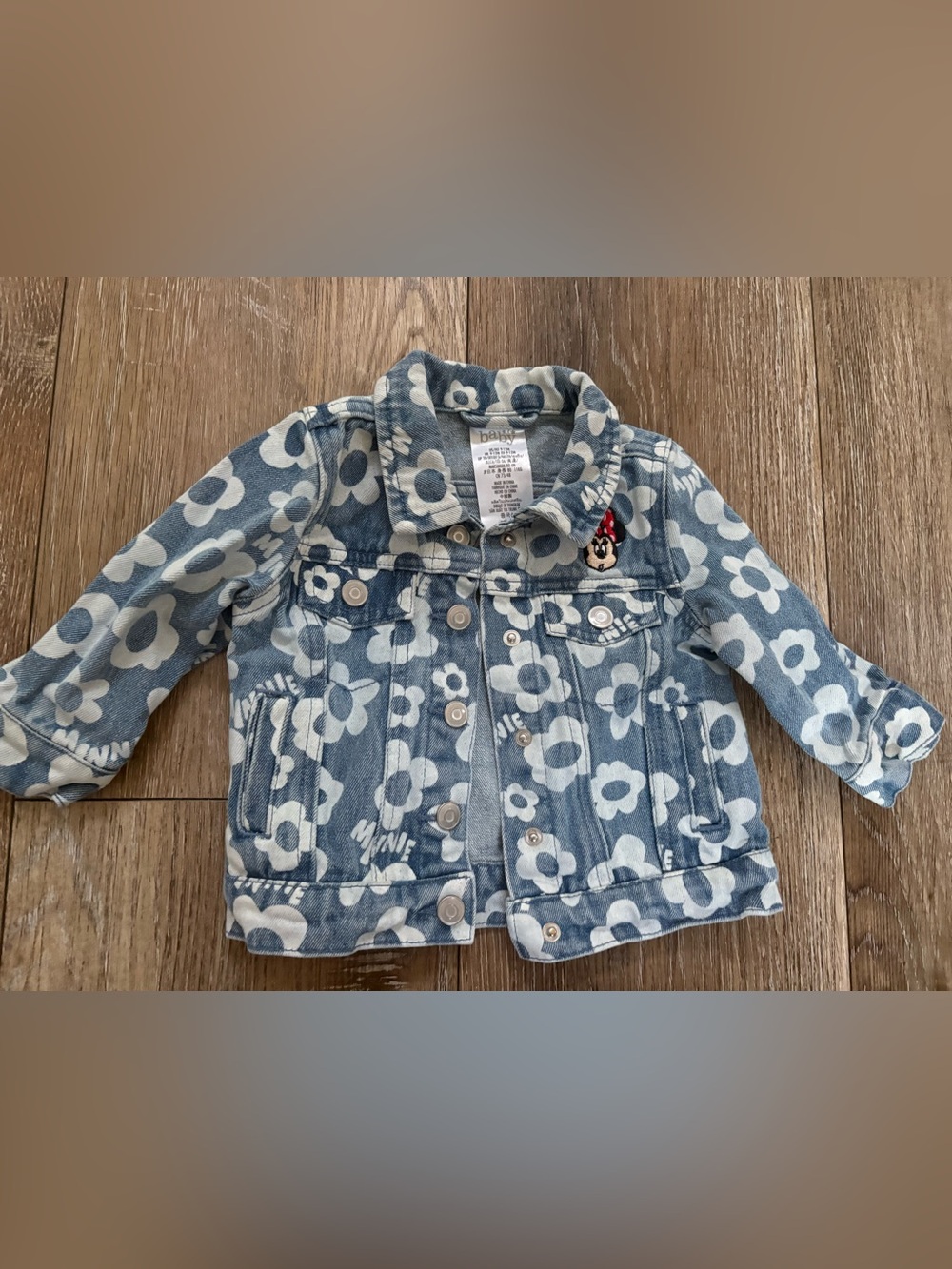 Disney Baby Minnie Floral Blue Denim Jacket for Kids